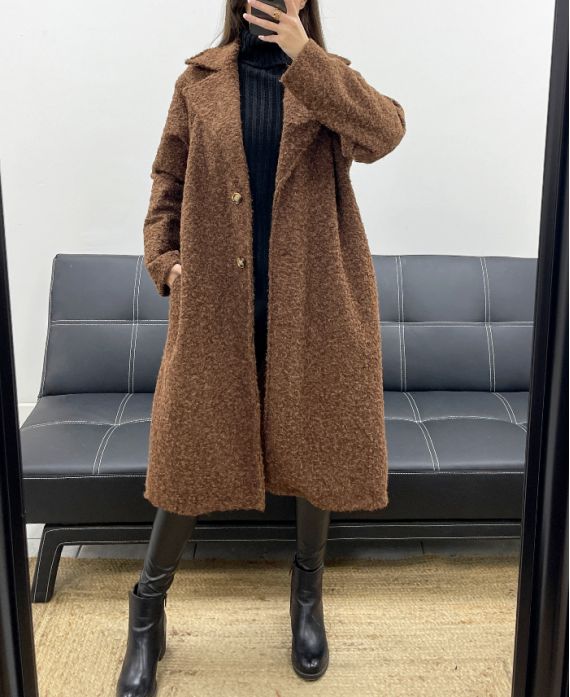 Manteau Long Oversize à Poils Doux