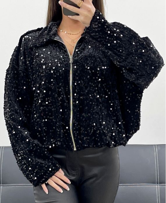 Veste zippée à Sequins