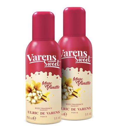 Déodorant & Parfum 2-en-1 Varens Sweet Musc Vanille –  Lot de 2 x 150 ml