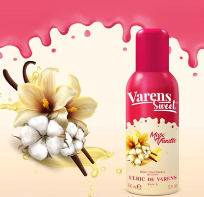 Déodorant & Parfum 2-en-1 Varens Sweet Musc Vanille –  Lot de 2 x 150 ml