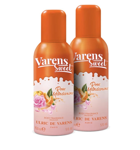 Déodorant & Parfum 2-en-1 Varens Sweet Rose Mandarine – Lot de 2 x 150 ml