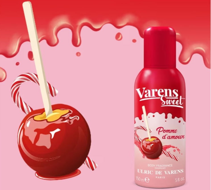 Déodorant & Parfum 2-en-1 Varens Sweet Pomme d’Amour – Lot de 2 x 150 ml