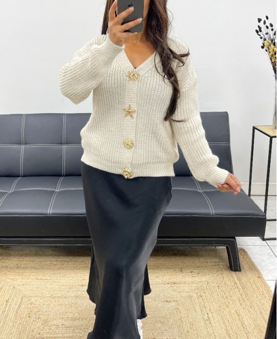 Gilet à Boutons Fantaisie – Chic et Douillet