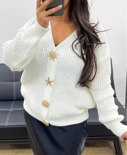 Gilet à Boutons Fantaisie – Chic et Douillet