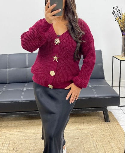 Gilet à Boutons Fantaisie – Chic et Douillet