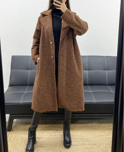 Manteau Long Oversize à Poils Doux