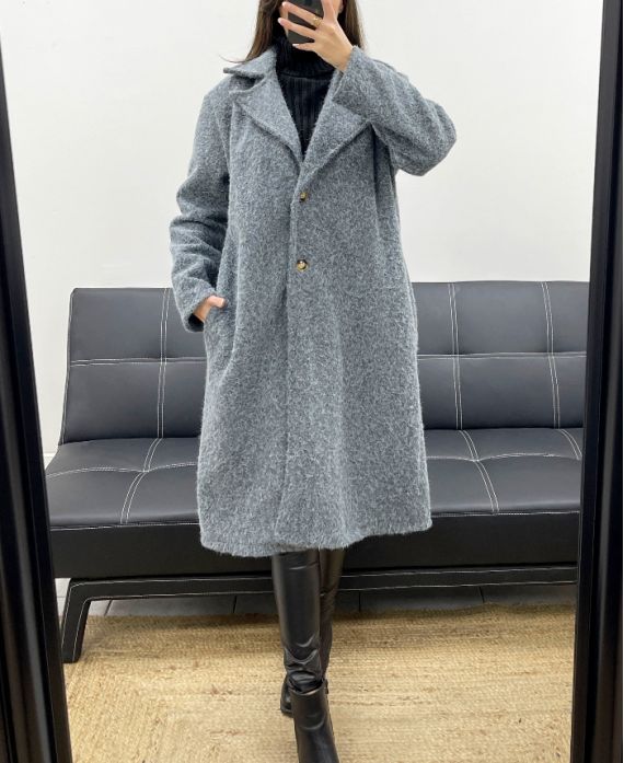 Manteau Long Oversize à Poils Doux