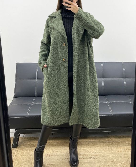Manteau Long Oversize à Poils Doux