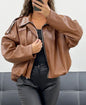 Veste Oversize en Simili Cuir – Style Urbain et Tendance