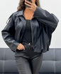 Veste Oversize en Simili Cuir – Style Urbain et Tendance