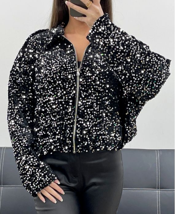 Veste zippée à Sequins