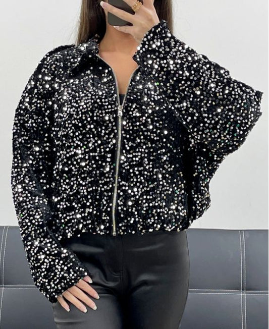 Veste zippée à Sequins